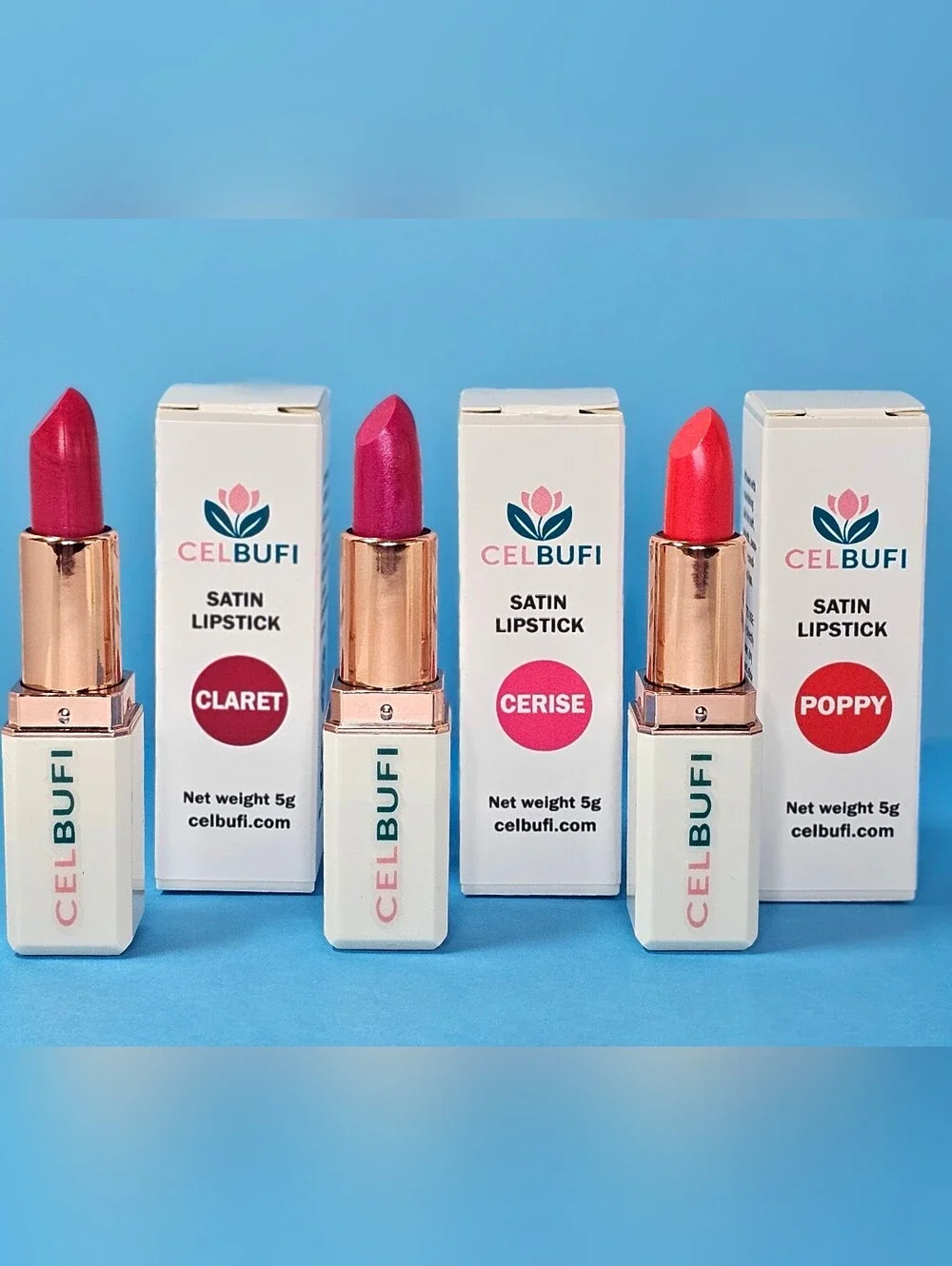 Satin Lipstick in Poppy - Vibrant Red
